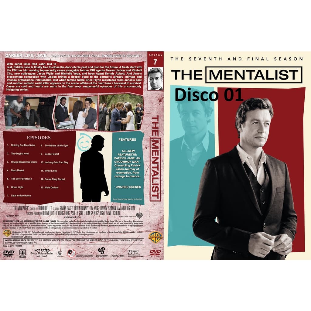 Dvd The Mentalist - As 7 Temporadas Completas  Dublado - 27 Discos