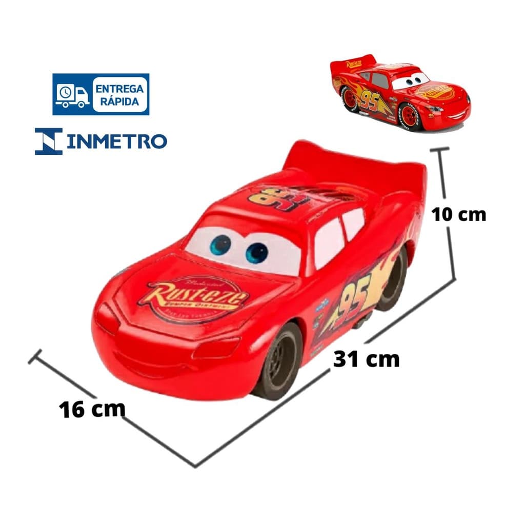 Relampago Mcqueen Carro de Brinquedo Grande 30cm Resistente de Plastico Disney Carrinho Menino