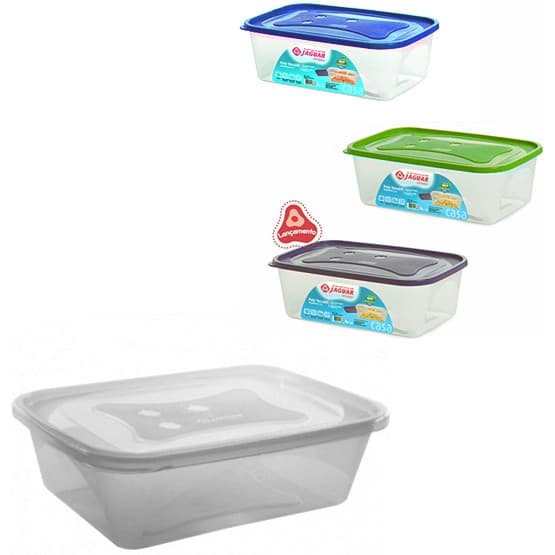 Pote Versatil 3,6 Litros Retangular COLOR Porta mantimento Grande Pote de Plastivo- Jaguar