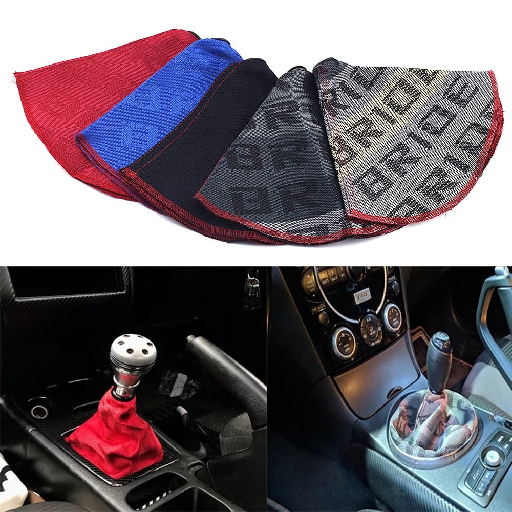 Noiva Racing Shift Knob Cover Coleiras De Alta Qualidade Hyper Fabric Shifter Boot Estilo JDM Para Carro Universal Com C