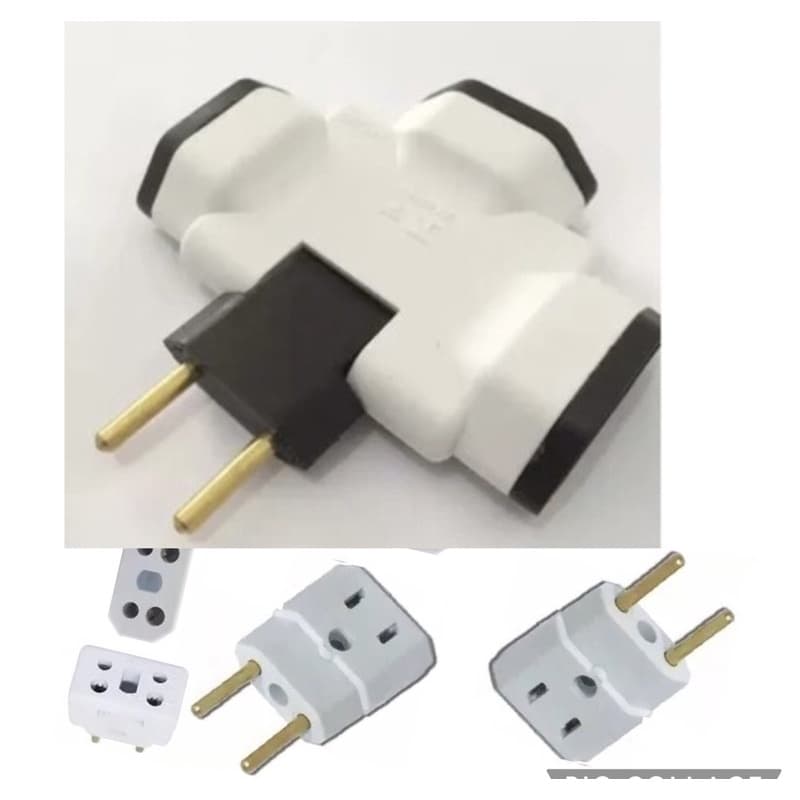 benjamim articulável + 2 pinos adaptadores 10/20 amperes