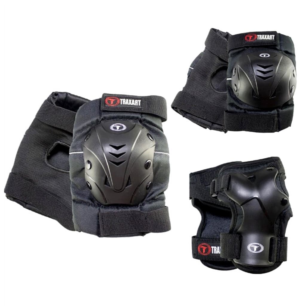 Kit de Proteção Completo Traxart Preto DR029 para Patins Skate Profissional Original Preto