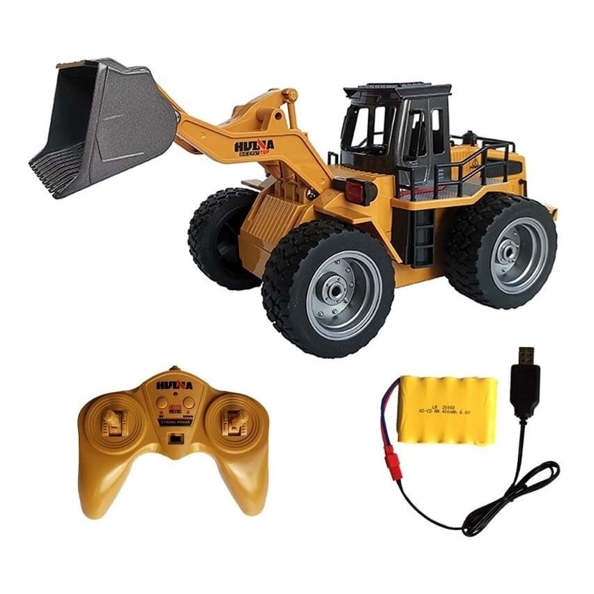 Trator Escavadeira 1:18 Controle Remoto 35cm Empilhadeira