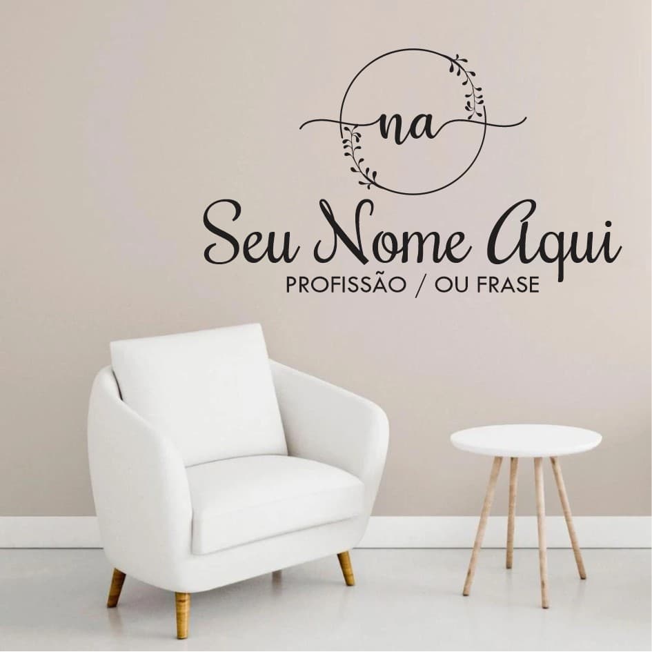 Adesivo De Parede Decorativo Logo Nome PERSONALIZADO Salão De Beleza Boutique Ateliê