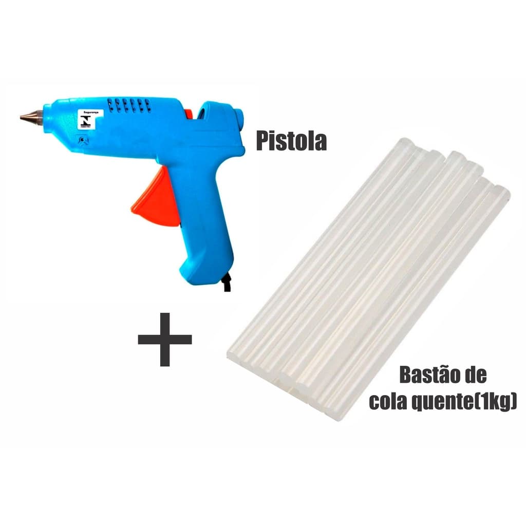 Pistola De Cola Quente Pequena, Para Cola Quente Fina + 1 Pacote de 1kg de bastão 7,2mm