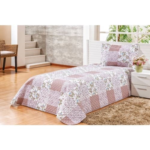 Cobre leito Colcha Solteiro Estampada 1 Peça