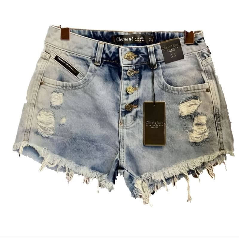 Short Jeans Feminino Cintura Alta Destroyed PROMOÇÃO