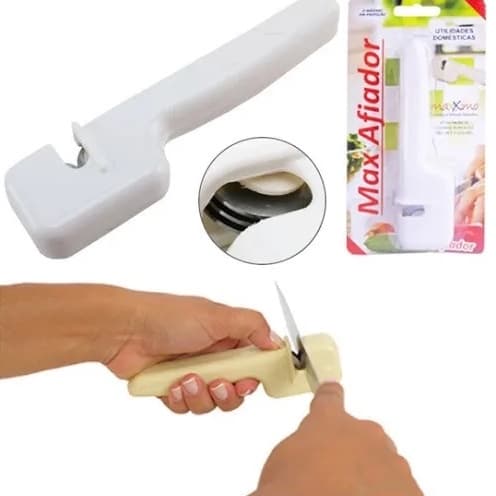 Amolador De Faca Manual Afiador Tesoura Canivete Facas Profissional 6 Roldanas Resistente