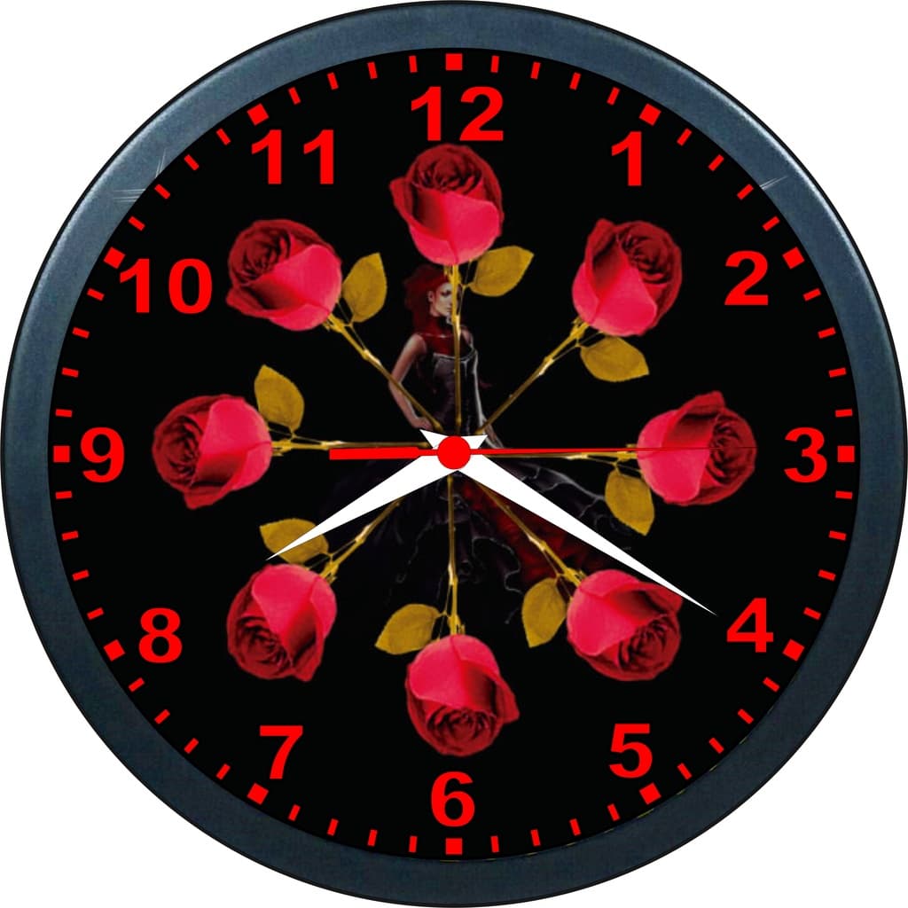 Relógio De Parede Personalizado Pombo Gira Rosas - Classico - 24cm