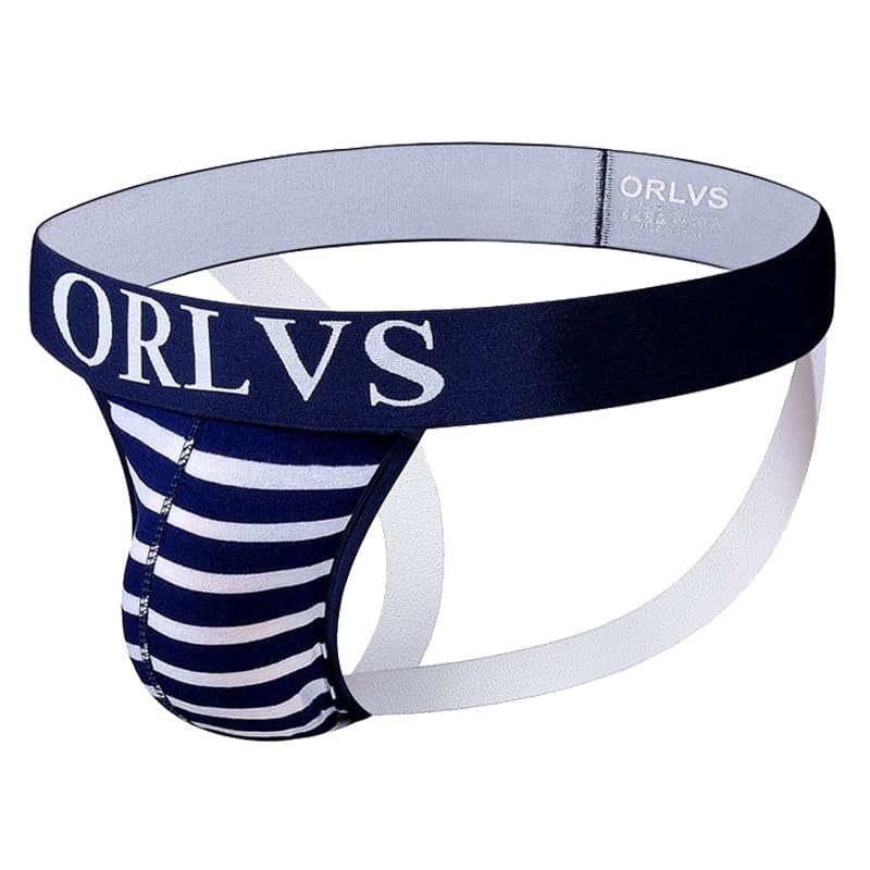 Cueca Jockstrap Orlvs Listada Masculina/ Bunda de Fora Erótica e Estilosa. SexShop.