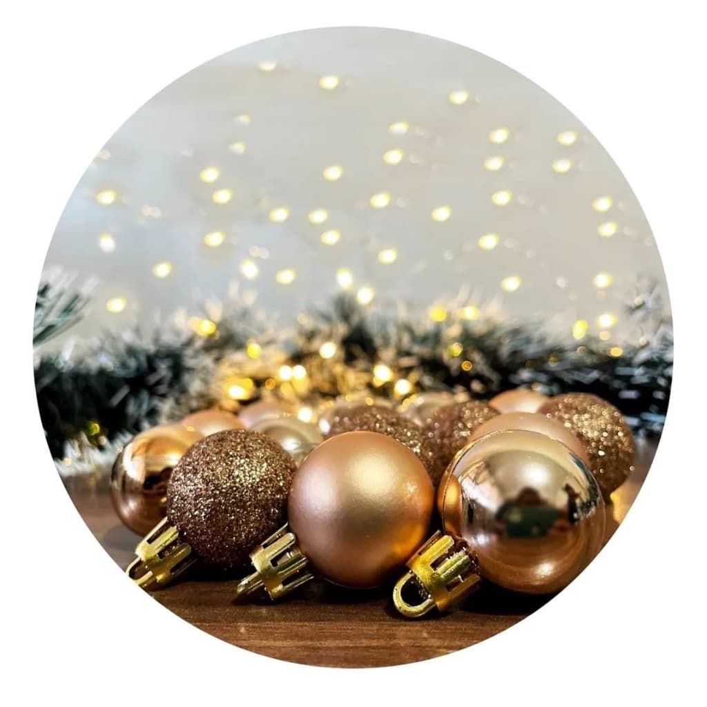 3cm/4cm/5cmBolas De Árvore De Natal  Bolinhas Mista Lisa Fosca Glitter Para Decoração Natalina