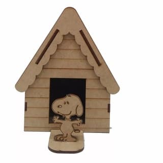 Casinha Snoopy 3D Decoração Lembrancinha MDF Cru Presente Aniversário Festas Cenário Infantil Criança