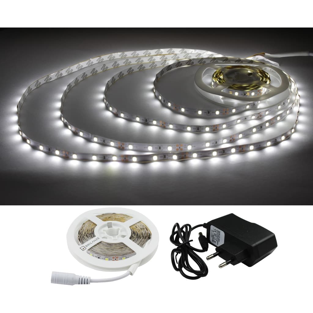 Fita LED 2835 Branco Frio 300 Leds 5M 12V Fonte inclusa