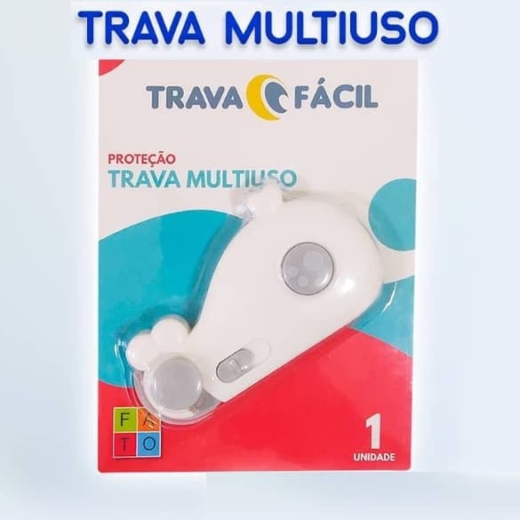 Trava Fácil Multiuso -Proteção - Trava de Segurança - Porta, armários,gavetas