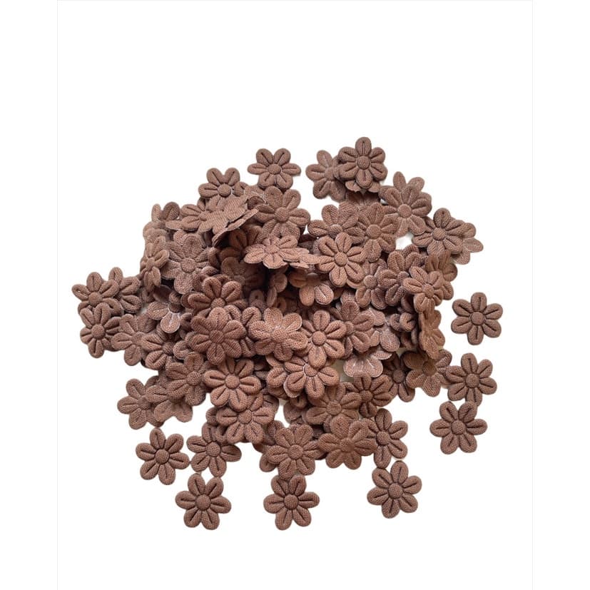 Aplique - Florzinha de Tecido - Marrom - 2cm - 10un