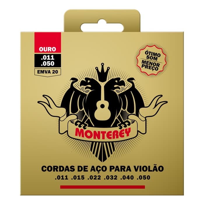 Encordoamento Violão Aço Monterey Aço Ouro Emva20.