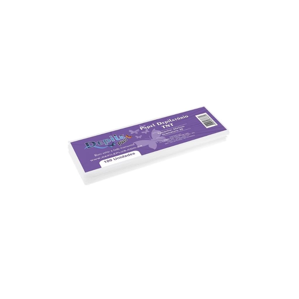 Papel Depilatório Tnt Depile Plus C/100 Unidades 22x7cm Gramatura 80
