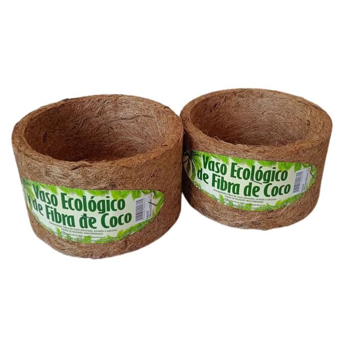 Kit 2 Vasos Xaxim Ecológico Fibra De Coco, Nº2 (18cm x 10cm) - Agrofor