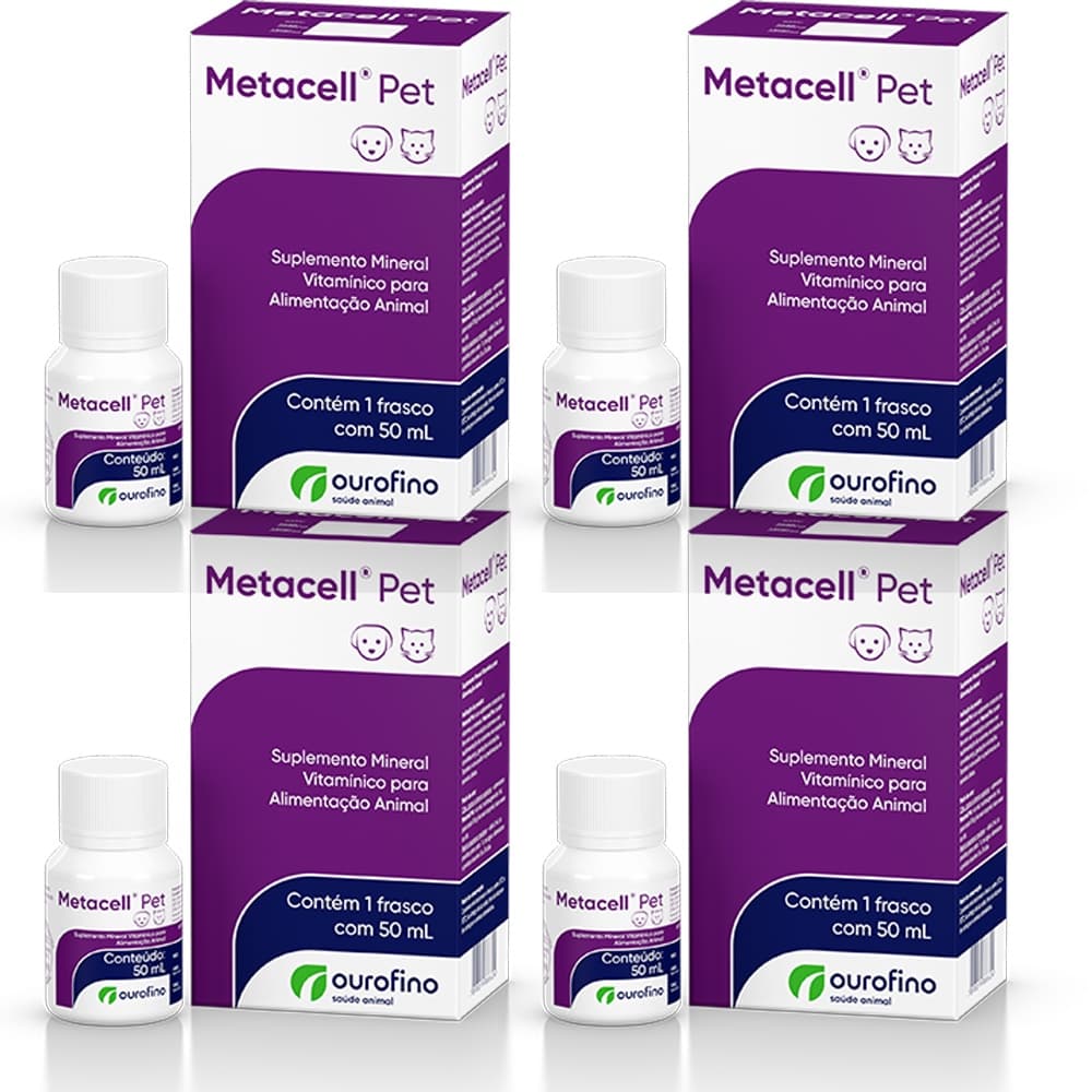 4 X Metacell Pet 50ml - Ourofino Pet