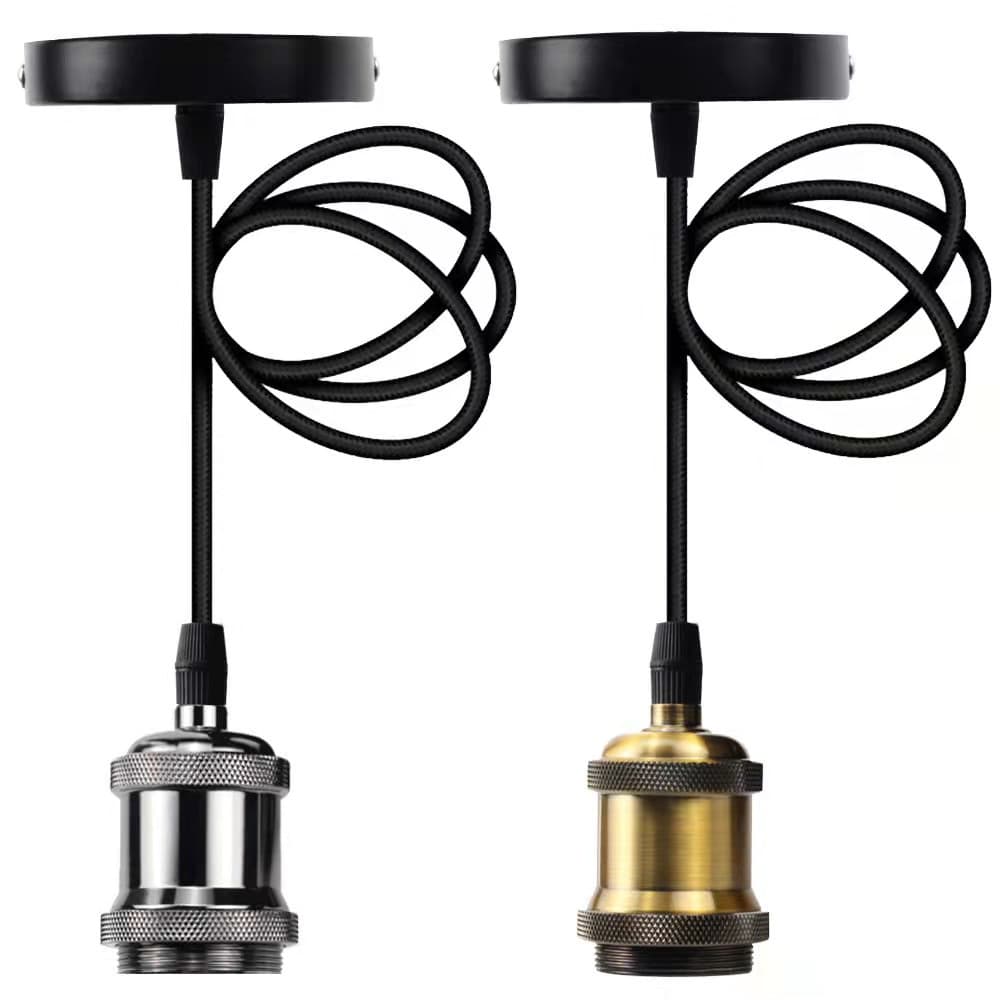 Fio Pendente Metal 1m + Canopla Decorativa SofisticadoTB-1199