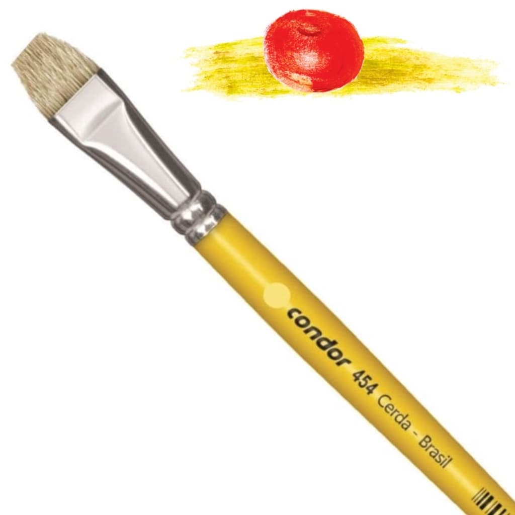 Pincel Série 454 Chato Curto Lixado Condor 6