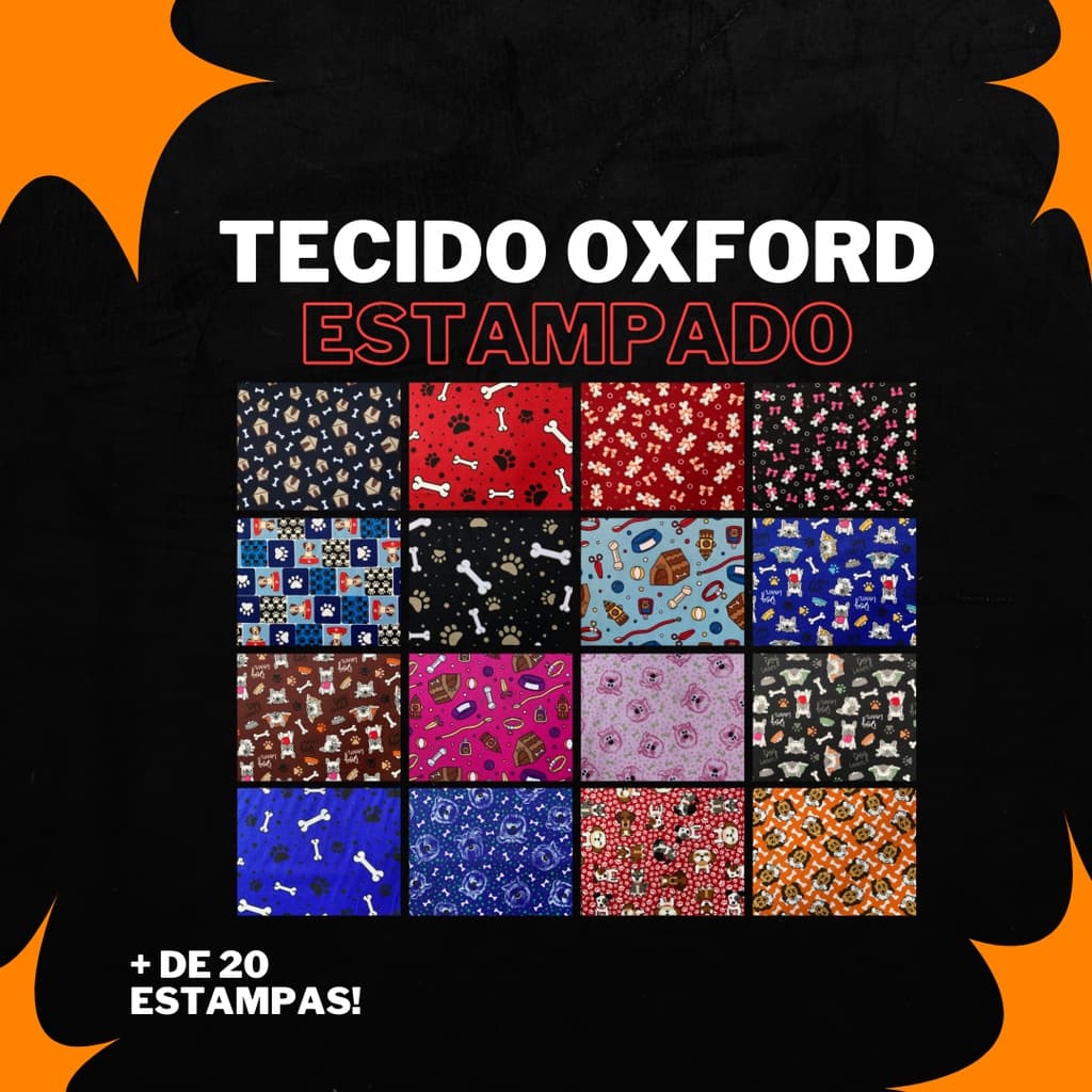 Tecido Oxford Estampado 100%poliéster Largura De 1,50m Pet Moda Pet Cama Pet Costura