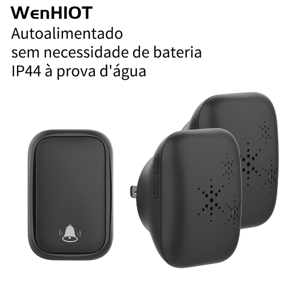 Campainha Sem Fio Residencial Sem bateria necessária campainha à prova d'água ao ar livre EU Plug