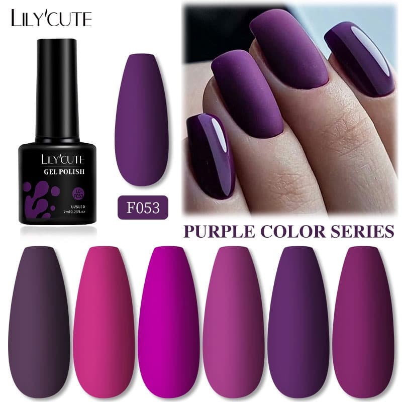 LILY'CUTE 7ML Gel De Esmalte De Unhas De Imersão UV LED Polimento Puro Cor Molho Vernizes Base De