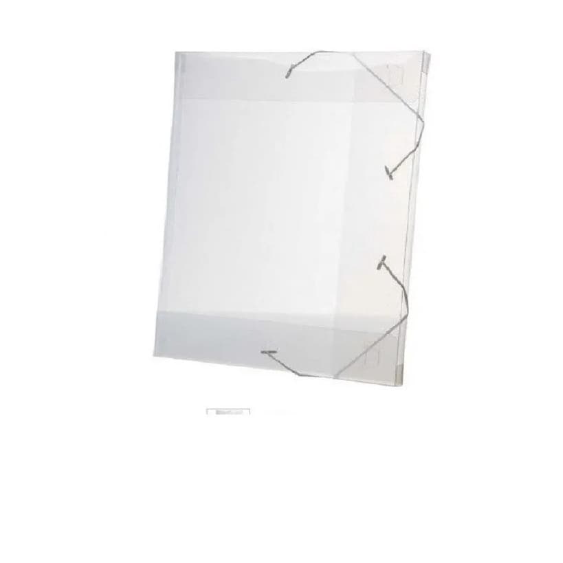 Kit 10 Pastas Aba Elásticas Plástica Oficio 20mm Transparente