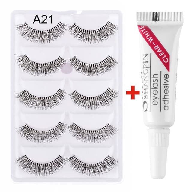 Cílios Postiços Volume Natural dia a dia Modelo A21+ Cola 1,5g