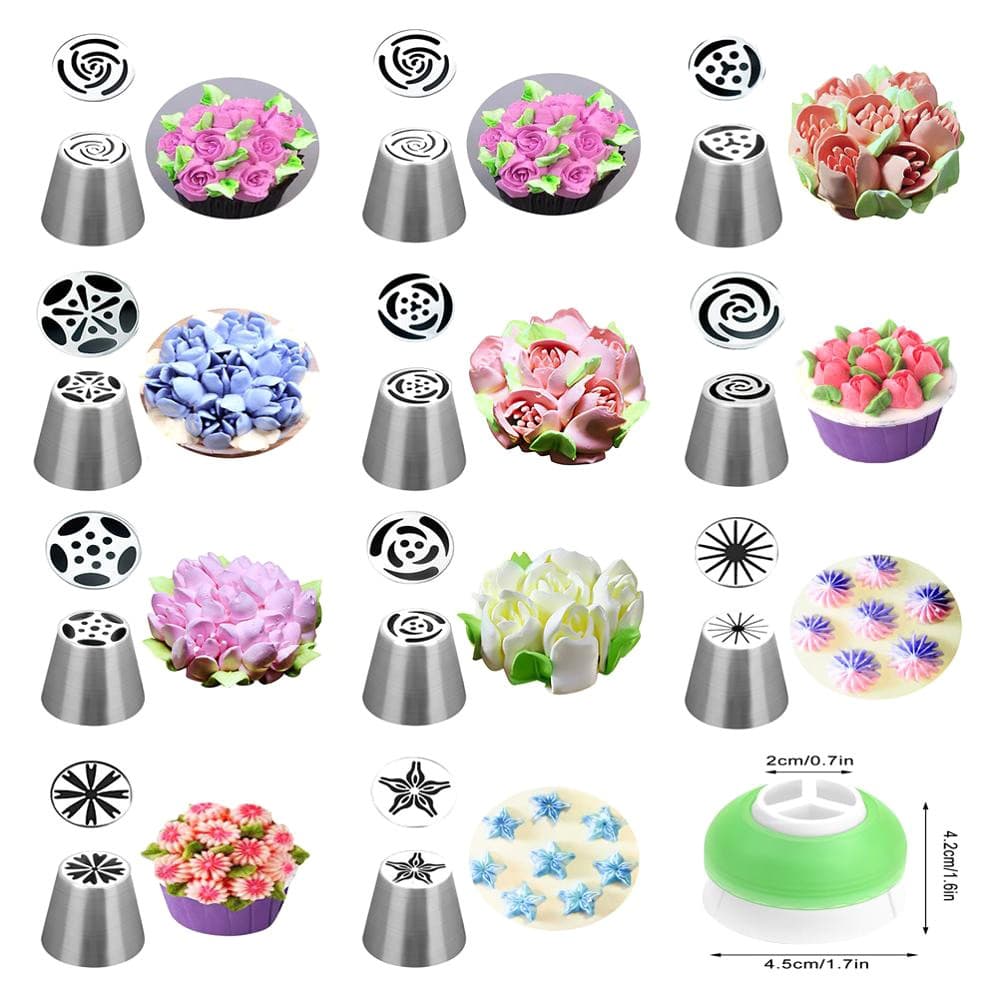 Ponta Russa Confeiteiro Piping Bico Set Flor De Aço Inoxidável Creme Pastelaria Dicas Bicos Saco Do Queque Ferramentas De Decoração Bolo