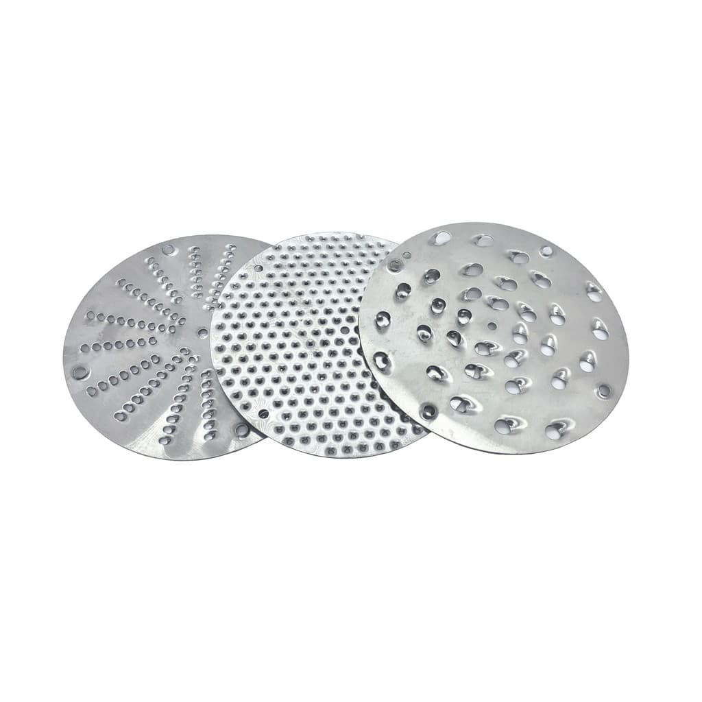 Kit discos do ralador de queijo coco elétrico furo Nº 1, 2 e 3 em inox