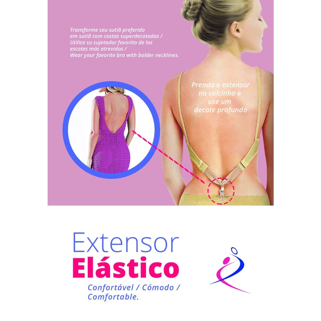 KIT COM 30 EXTENSORES DE SUTIÃ PARA DECOTE NAS COSTAS