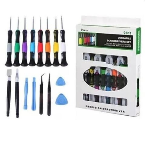 Kit Ferramentas Jogo de Chave Philips Fenda Conserto Celulares Precisão Ajuste Tablets Relogio 16 peças
