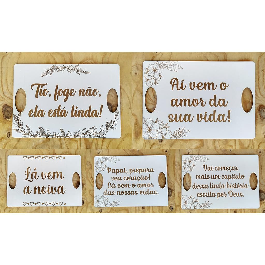 Kit 2 Placas PRONTA ENTREGA entrada de casamento em MDF - Daminha / Pajem