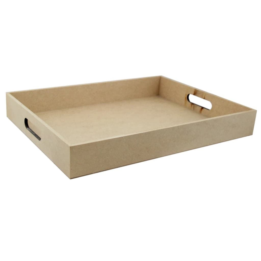Bandeja Lisa Reta Retangular 30x20x5 cm Mdf Cru - 6 Unidades
