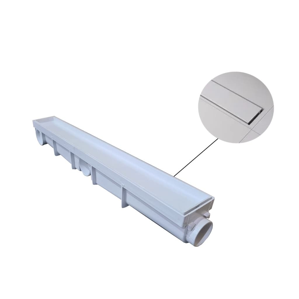 Ralo Linear 6x50cm Invisível Sifonado Para Piso