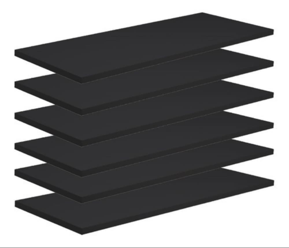 Kit 6 Prateleiras 60x10 MDF Preto com Suporte Flutuante Invisível