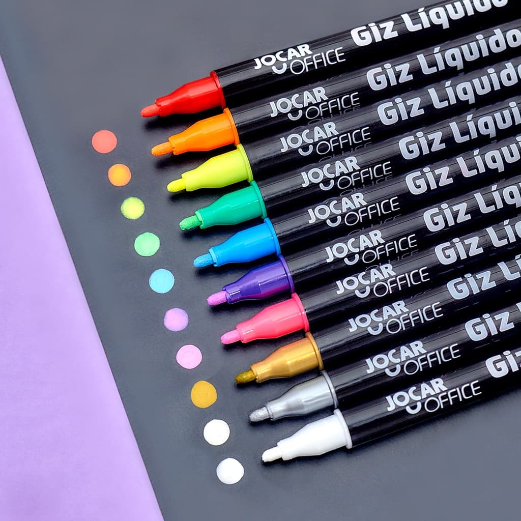 Caneta Giz Líquido p/ vitrine espelho quadro diversas cores