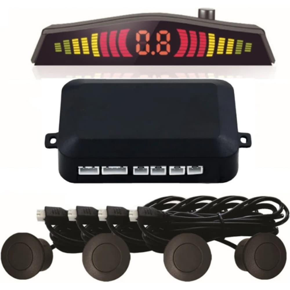 Sensor De Ré Emborrachado 4 Sensor Sinal Sonoro 20mm Preto