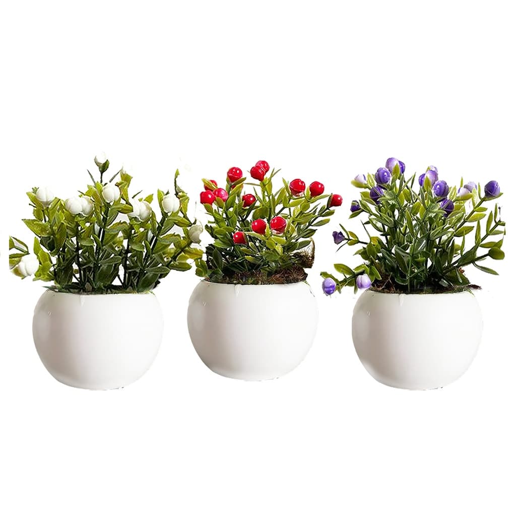 Kit 3 mini Vasinhos Plantinhas Artificiais Decoração