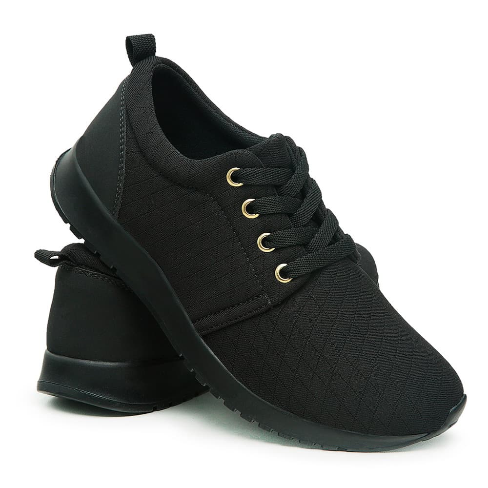 Tênis Feminino Preto Barato Confortável Caminhada Esportivo 091