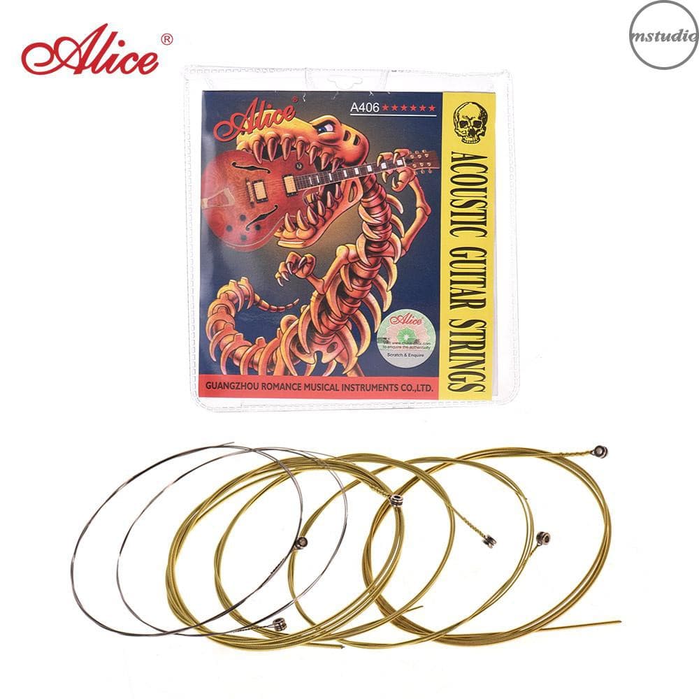 Conjunto De Cordas De Guitarra De Aço Inoxidável Alice A406 6 Unidades /