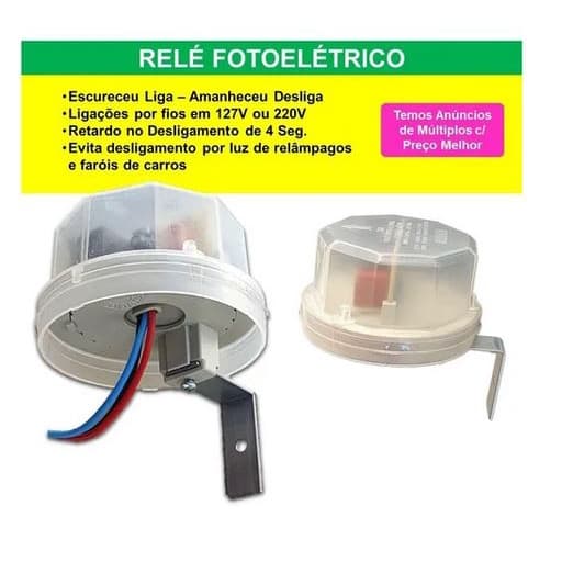 Relê Fotoelétrico - Fotocélula Acende E Apaga Luz Automático