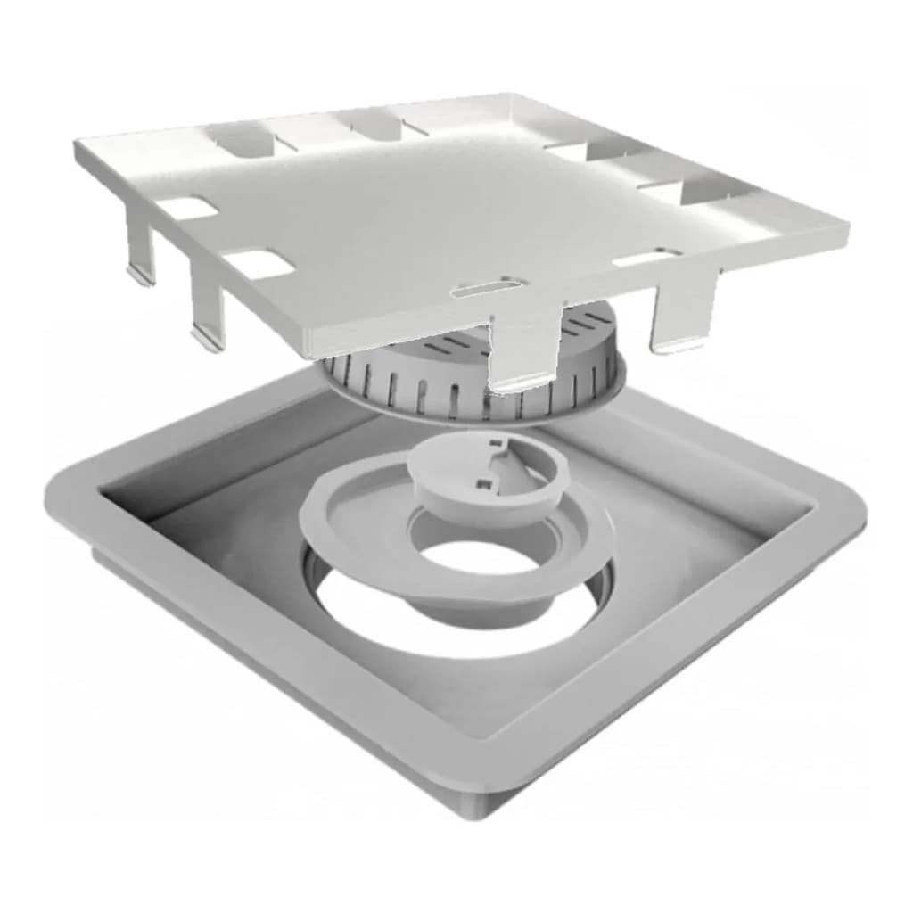Ralo Linear Square Tampa Oculta Fecha Ralo 15x15 Cm Elleve Mod.209