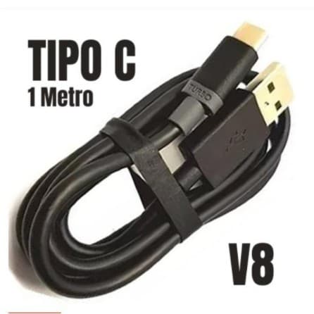 Cabo Turbo Micro USB V8 e Tipo-C carregador rápido e dados 1 Metro