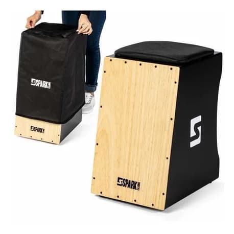 Cajon Eletrico Cajon Eletroacústico + Capa Cajon Spark Instrumentos Musicais Percussão