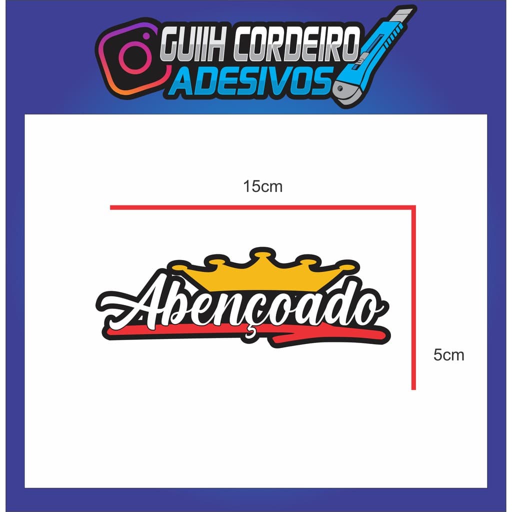 Adesivo abençoado - carro, moto