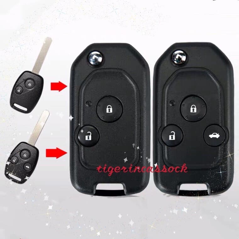 Bonito Honda Modificado 2/3 Botões flip Remoto Caso Chave Para Substituir JAZZ/Cidade/CRV/CIVIC/ACCORD Invólucro Escudo