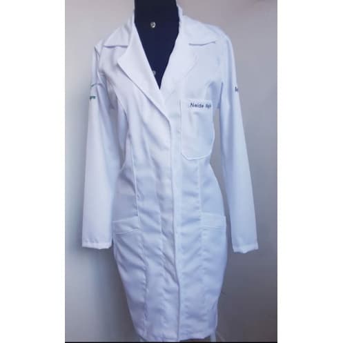 Jaleco Feminino Gabardine - Brinde pprta jaleco + Bordados.